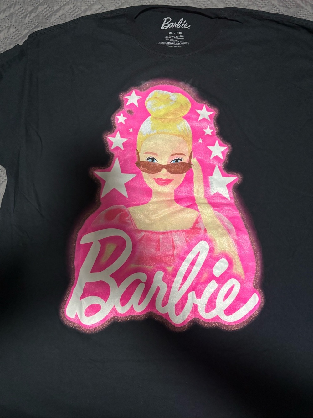 Barbie Black Tee with Pink Graphic